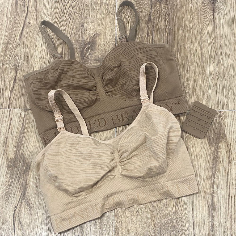 Kindred Bravely Taupe and Beige Nursing/Comfort Bras